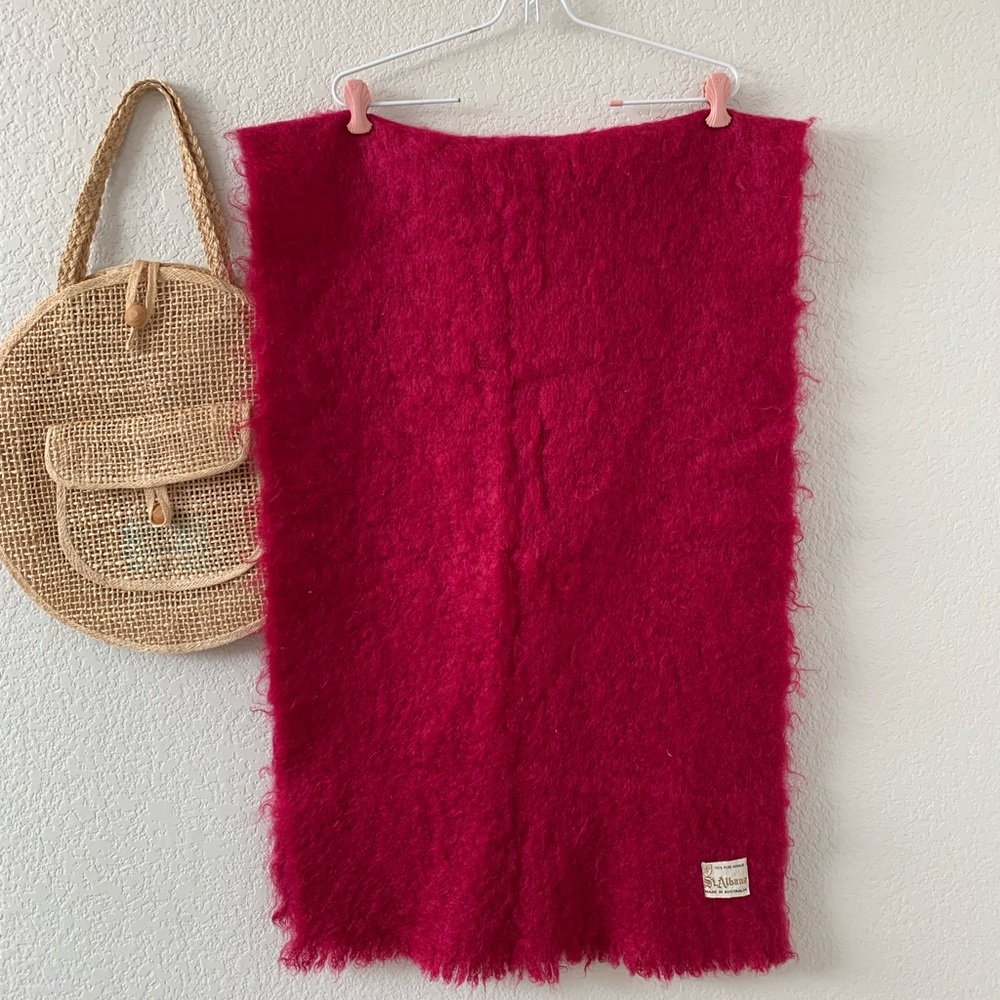 Vintage St. Albans Pink Mohair Blanket